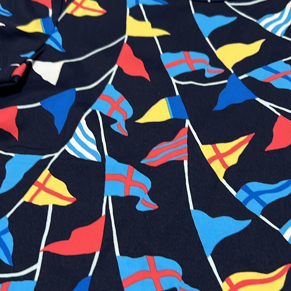 JMcLaughlin Cap Sleeve Signature Mini Lyford Flag Shirt Size Small - Picture 2 of 6